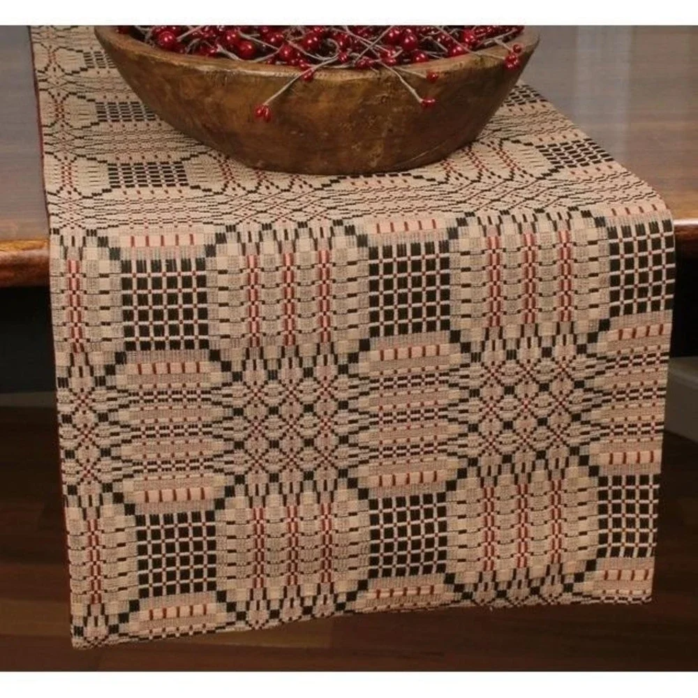 Primitive Colonial Trenton‎ Coverlet Table Runner 14